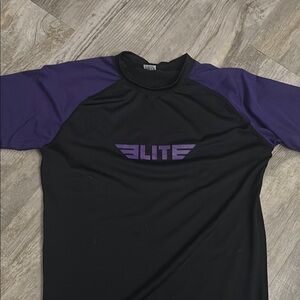 Elite Black and Purple Rash Guard Jiu Jitsu